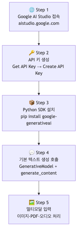 Gemini 2.5 Flash API 무료 시작 5단계 흐름